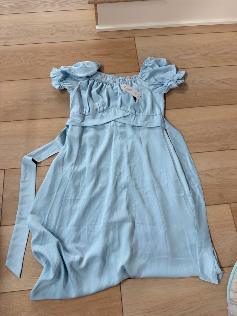 Light Blue Women's Satin Slip Dress